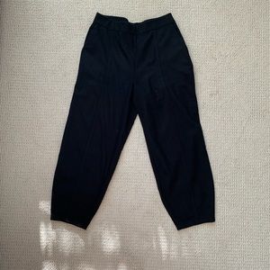 Eileen Fisher Black Soft Wool Flannel Lantern Pant